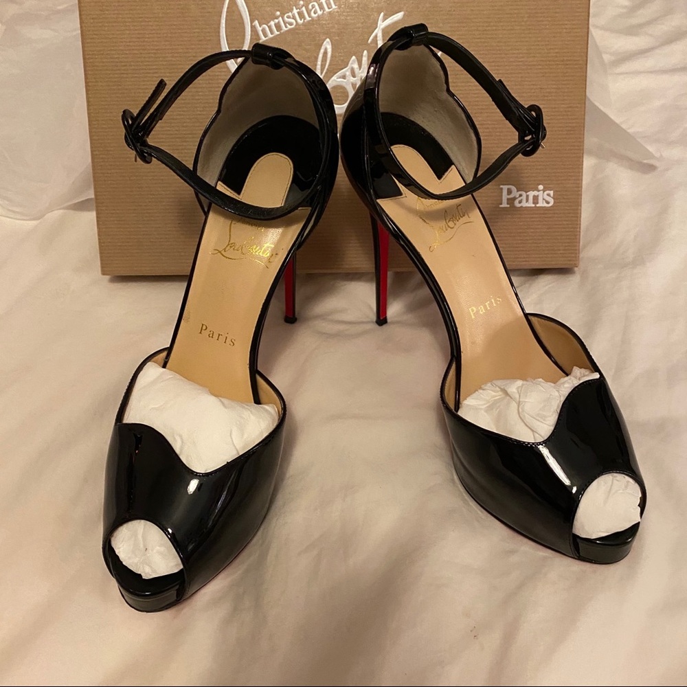 Christian Louboutin: Black Aketata 120 Size 39